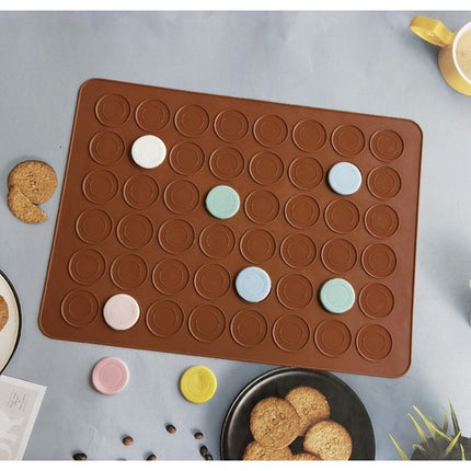 Silicone Bagemåtte til Macarons og Småkager – 48 Ringe i To Størrelser