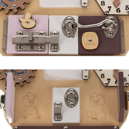 Bear Manipulation Board 14in1 – Læring og Leg for Børn