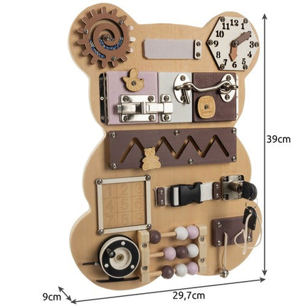 Bear Manipulation Board 14in1 – Læring og Leg for Børn