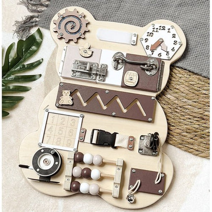 Bear Manipulation Board 14in1 – Læring og Leg for Børn