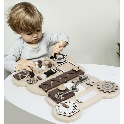 Bear Manipulation Board 14in1 – Læring og Leg for Børn