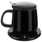 Elegant Kaffe- og Tevarmer med Krus, Ske og Låg – Hold Dine Drikke Varme