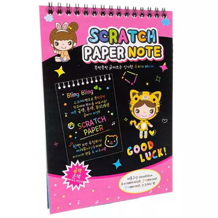 Scratch Notebook med Træ Stylus – Kreativ Underholdning til Børn