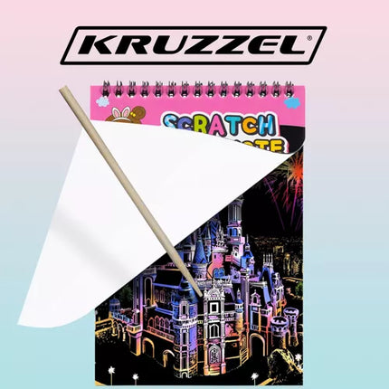 Scratch Notebook med Træ Stylus – Kreativ Underholdning til Børn
