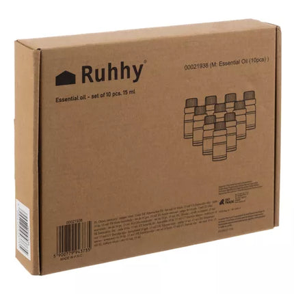 Essential Oils Sæt - 10 forskellige dufte i 15 ml flasker