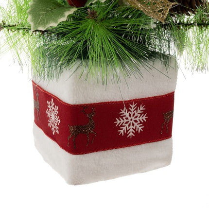 Kunstigt Juletræ 45 cm – Dekoreret og Klar til Brug