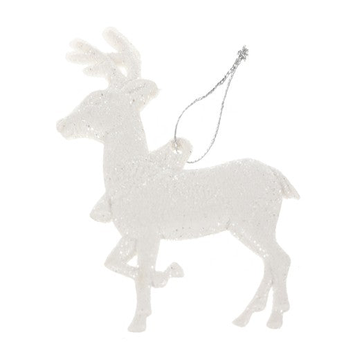 Reindeer Figurine Julepynt Sæt - 9 Stykker med Glitter