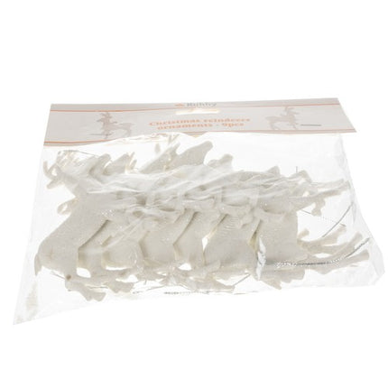 Reindeer Figurine Julepynt Sæt - 9 Stykker med Glitter