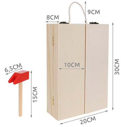 Træværktøjssæt med Kasse – Sjov og Læring for Børn