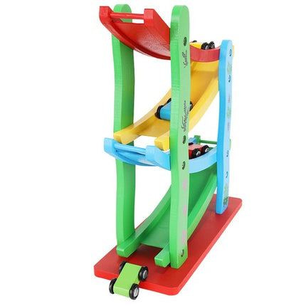 Træ Rutsjebane med Biler - Sjov og Læring for Børn