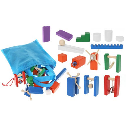 Wooden Domino Sæt - 407 Stykker med Opbevaringspose