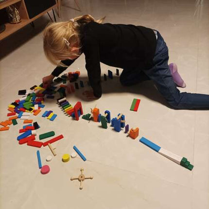 Wooden Domino Sæt - 407 Stykker med Opbevaringspose