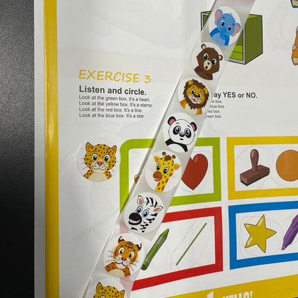 Motiverende Klistermærker til Børn – 500 Farverige Klistermærker på Rulle