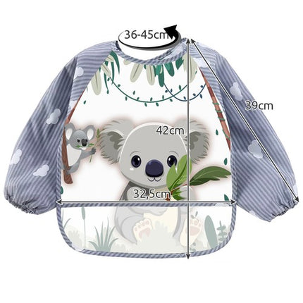 Praktisk Børneforklæde med Længere Ærmer og Lomme – Ideelt til Madlavning og Leg