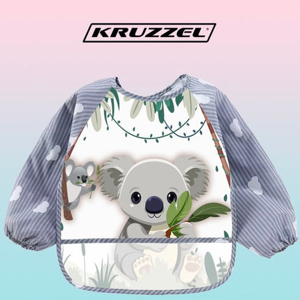 Praktisk Børneforklæde med Længere Ærmer og Lomme – Ideelt til Madlavning og Leg