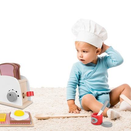 Træ Legetøjsbrødrister med Tilbehør til Børn – Sjov og Læring i Én