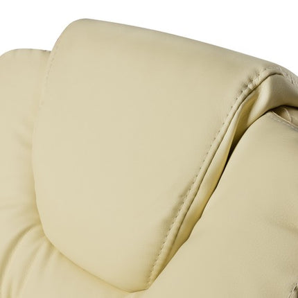 CREAM SWIVEL CHAIR MED UDLÆNGELIG FODSTØTTE OG LIGGENDE FUNKTION