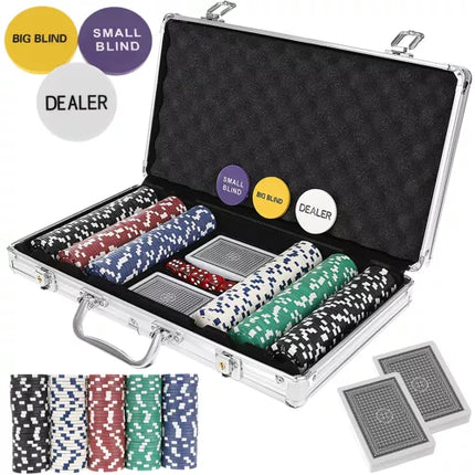 Poker Sæt med 300 Chips i Kuffert – Perfekt til Spilaftener