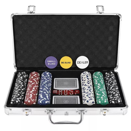 Poker Sæt med 300 Chips i Kuffert – Perfekt til Spilaftener