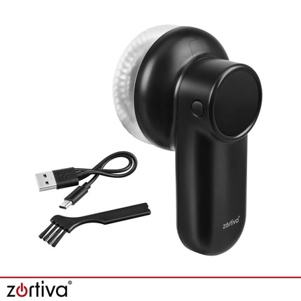 Genopladelig fnugfjerner i sort med LED-display