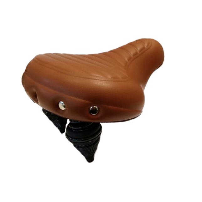 Selle Comfort Retro sadel brun ribbet XL
