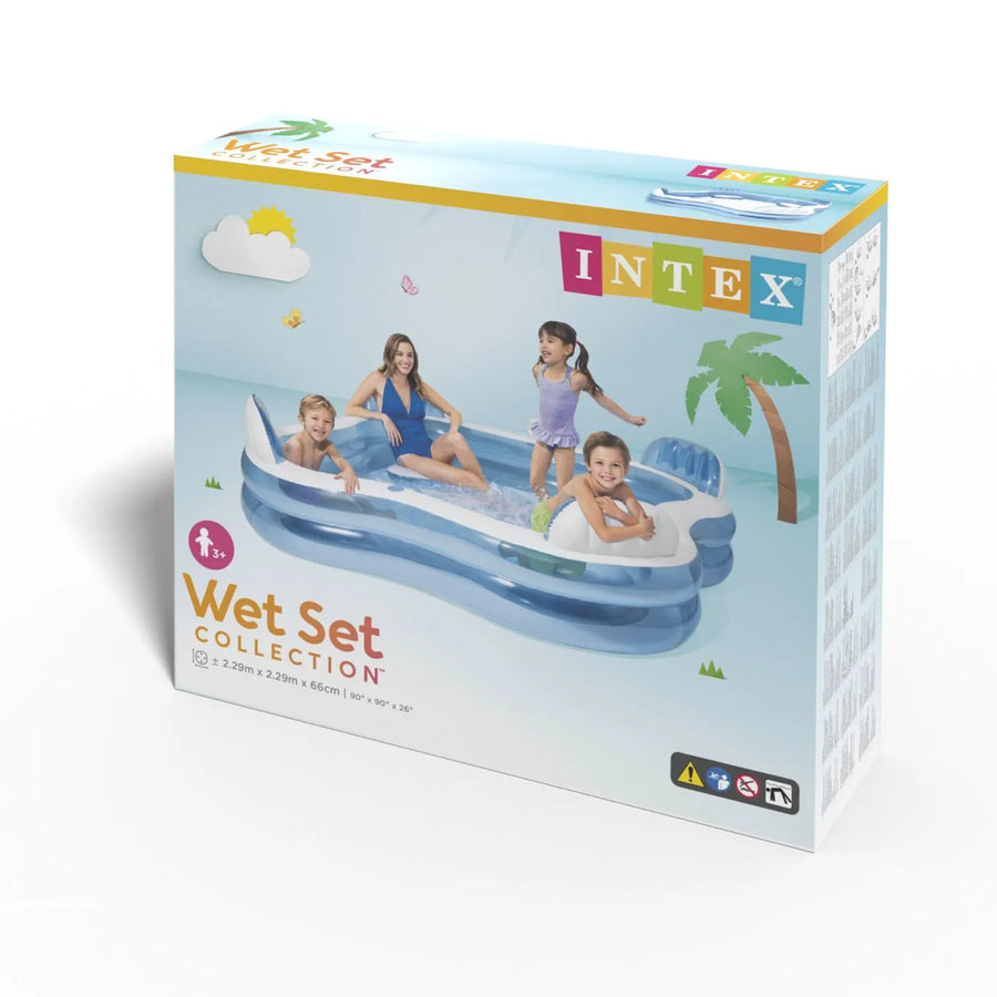 Oppustelig havepool med sæder - 229 x 229 x 66 cm, perfekt til familieafslapning