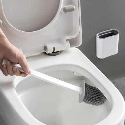 Toiletbørste i silikone med holder