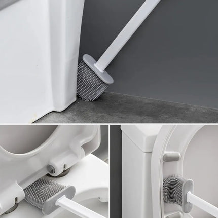 Toiletbørste i silikone med holder