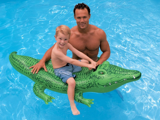 Oppustelig krokodille til svømning - 168 x 86 cm til sjov i poolen