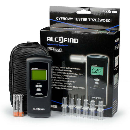 Personligt elektrokemisk alkometer med gratis kalibrering og 100 engangsmundstykker
