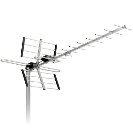 Udendørs retningsbestemt antenne til 4K TV - modtag signaler op til 80 km væk uden abonnement
