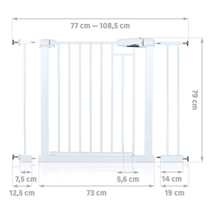 Sikkerhedsgitter til børn med justerbar bredde og magnetisk lukning - nem installation uden værktøj