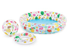 Oppusteligt poolring og boldsæt til børn - 122 x 25 cm med flamingo-mønster