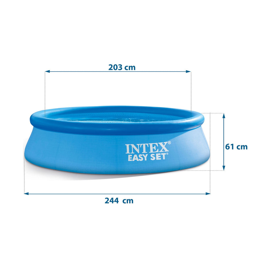 Bassin med oppustelig ring 244 x 61 cm med filterpumpe og 16-i-1 tilbehørssæt – Intex