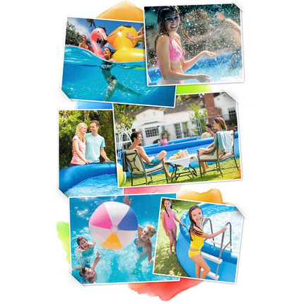 Bassin med oppustelig ring 244 x 61 cm med filterpumpe og 16-i-1 tilbehørssæt – Intex