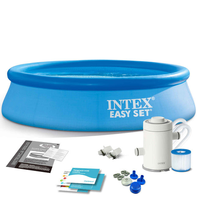 Udvidelsespool 244 x 61 cm med pumpe - Perfekt til haven og sommerens sjov