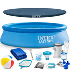 Bassin med oppustelig ring 244 x 61 cm med filterpumpe og 16-i-1 tilbehørssæt – Intex