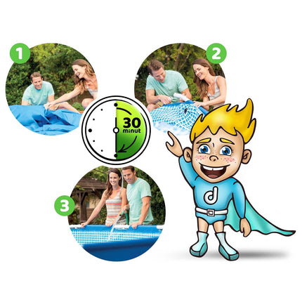 Rektangulær havepool 260 x 160 x 65 cm - Nem opsætning til sommerens sjov