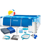 Rektangulært rammebassin 260 x 160 x 65 cm med filterpumpe, poolkemi og afdækning – Intex