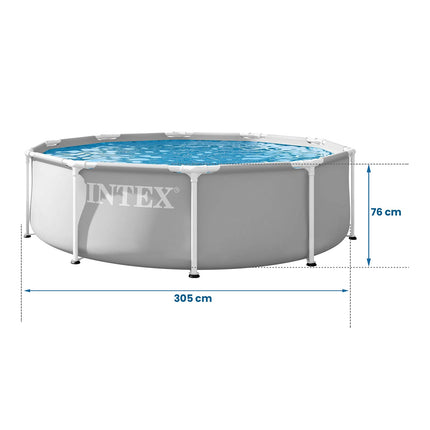 Rammebassin Prism Frame 305 x 76 cm – rund, opstilles uden værktøj – Intex