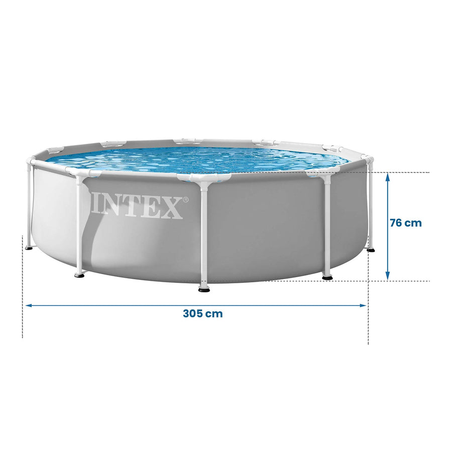 Rammebassin Prism Frame 305 x 76 cm – rund, opstilles uden værktøj – Intex