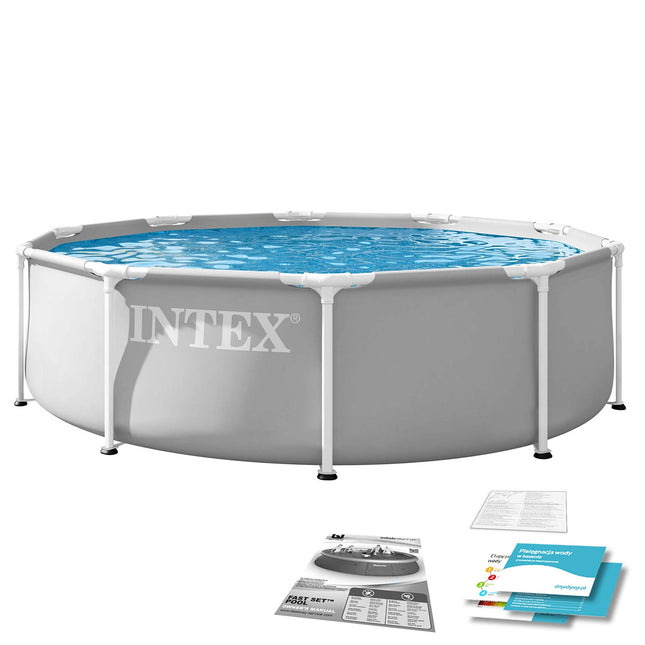 Rammebassin Prism Frame 305 x 76 cm – rund, opstilles uden værktøj – Intex