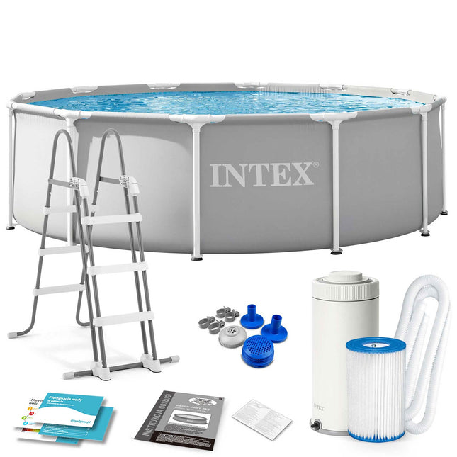 Rammebassin 366 x 99 cm med filterpumpe og stige – Intex