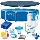 Rammebassin 366 x 76 cm med filterpumpe, overtræk og tilbehør – 16-i-1-sæt – Intex