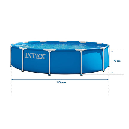 Bassin med oppustelig ring 366 x 76 cm med filterpumpe og overtræk – Intex