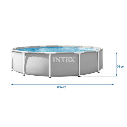 Rammebassin 366 x 76 cm med filterpumpe og overtræk – Intex
