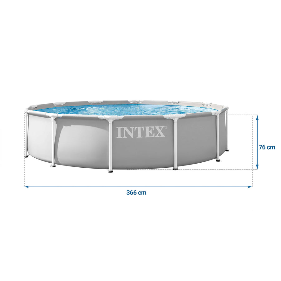 Rammebassin 366 x 76 cm med filterpumpe og overtræk – Intex