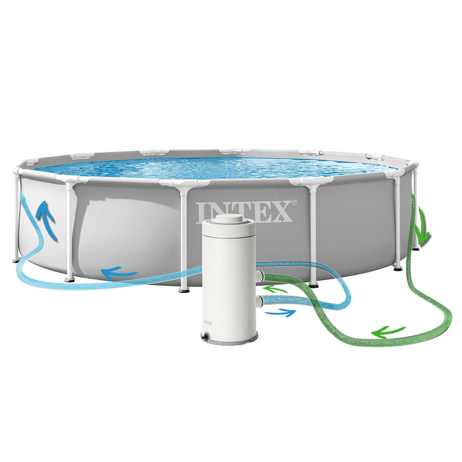Rammebassin 366 x 76 cm med filterpumpe og overtræk – Intex