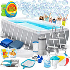 Rammehavepool 400 x 200 x 100 cm med komplet tilbehør og gratis boblefremstillingssæt