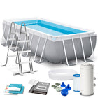 Rammehavepool 400 x 200 x 100 cm - Komplet sæt med filterpumpe og sikkerhedstige